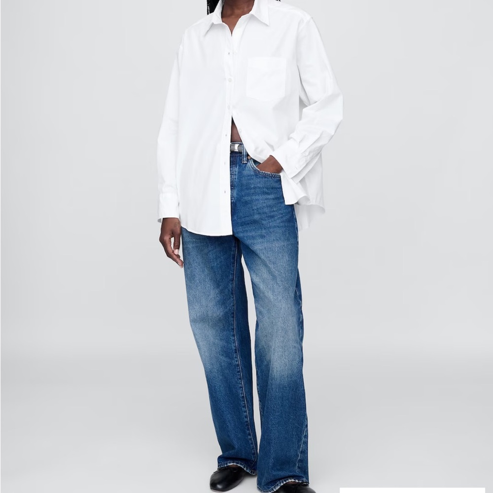 Gap White Button Down Shirt Top - image 4
